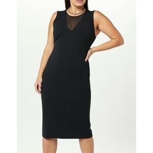 The Drop Women's Joce Mesh V-Neck Midi Dress size Large